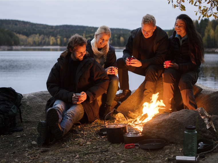 Lakeside bonfires